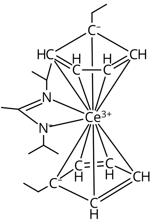 Bis(isopropylcyclopentadienyl)cerium (N,N -di-isopropylacetamidinate) Chemical Structure